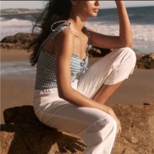 Reformation Holcomb Linen Gingham Tank Zip Back 4